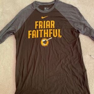Nike large brown padres 3/4 sleeve shirt